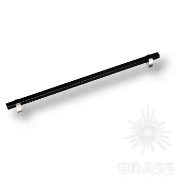 Ручки Brass Модерн 765-320-chrome-black ручка мебельная модерн, 320мм, глянцевый хром с чёрной вставкой