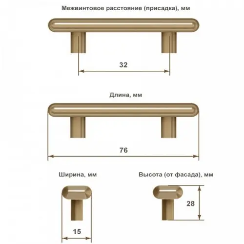 Ручки мебельные Metakor ручка мебельная trunk, 32мм, чугун