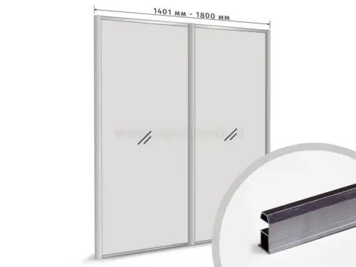 Комплекты профиля серии SLIM, FIT комплект профиля-купе slim на 2 двери (ширина шкафа 1401-1800 мм), графит браш