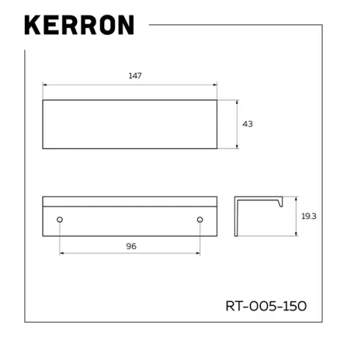 Ручки мебельные разные ручка kerron rt-005 торцевая, 150мм, черный матовый