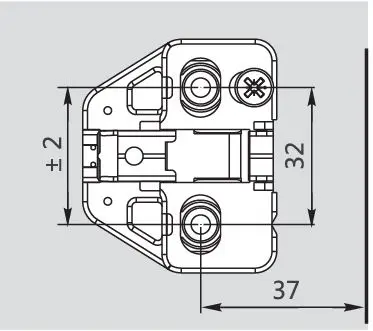 Петли мебельные DTC планка монтажная dtc pivot-pro, h0, click-on 3d