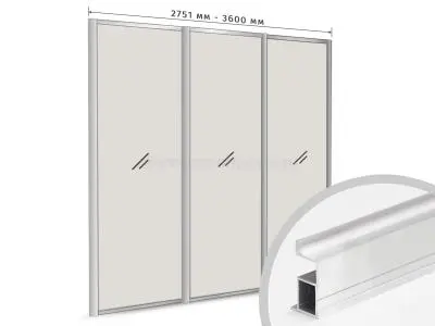 Комплекты профиля серии SLIM, FIT комплект профиля-купе fit на 3 двери (ширина шкафа 2751-3600 мм), матовое серебро