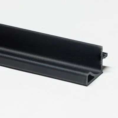 Черный профиль горизонтальный для полок (16мм) 4100 мм, черный матовый