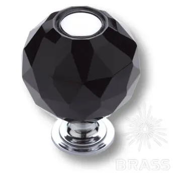 Ручки Brass Эксклюзив 0737-520-2-black ручка мебельная эксклюзив с чёрным кристаллом, глянцевый хром