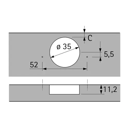 Петли мебельные Hettich (Германия) петля hettic intermat 30°, без доводчика