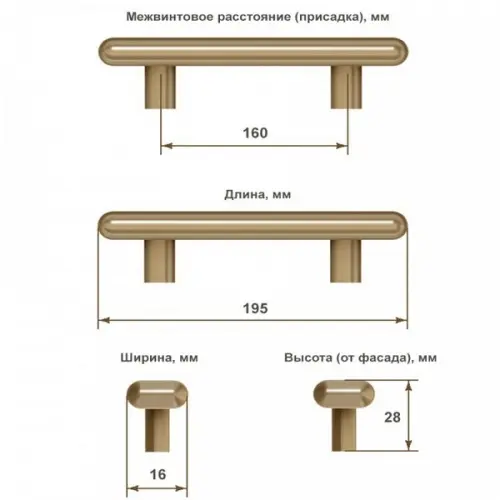 Ручки мебельные Metakor ручка мебельная marni, 160мм, чугун