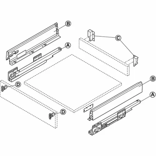 Ящики Matrix Box S выдвижной ящик matrix box s, с доводчиком, nl-400*84мм (1 кругл. рейлинг), белый