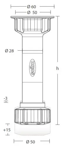 Опоры кухонные опора регулируемая н 150-165 мм, черная без клипсы