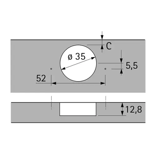 Петли мебельные Hettich (Германия) петля hettich intermat -30°, без доводчика