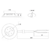 Светильники светильник polus-e led, врезной, 220v, 3.2w, 3000к, матовый никель