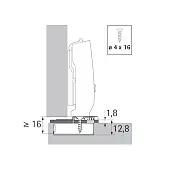 Петли мебельные Hettich (Германия) адаптер глубины чашки петли sensys, 1,8мм, пластик 