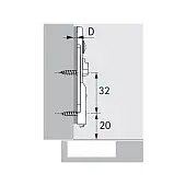 Петли мебельные Hettich (Германия) монтажная планка для петли sensys 8099 дист. 3мм, линейная, черный обсидиан