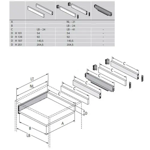 Комплекты ящиков Avantech You комплект ящика avantech you nl-400*251мм, silent system, серый