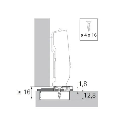 Петли мебельные Hettich (Германия) адаптер глубины чашки петли sensys, 1,8мм, пластик 