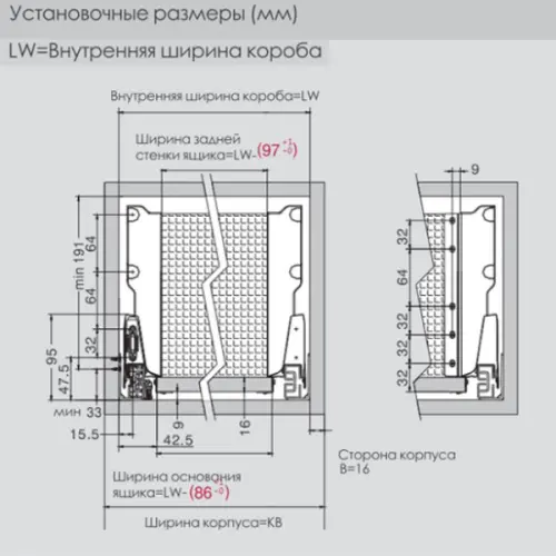 Ящики DTC комплект ящика dtc dragon box, push to open, nl-500*84,5 мм (2 рейлинга), белый