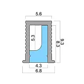 Профиль для светодиодных лент профиль gls solo 3.0м врезной 0609t для led-ленты с рассеивателем, черный