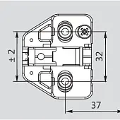 Петли мебельные DTC планка монтажная dtc pivot-pro, h0, click-on 3d