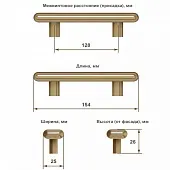 Ручки мебельные Metakor ручка мебельная bench, 128мм, глянцевое олово