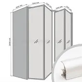 Комплекты складных дверей Raumplus комплект профиля раумплюс s751 для складной двери (2 двери 4 створки), ширина шкафа до 2000 мм, серебро