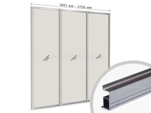 Комплекты профиля серии SLIM, FIT комплект профиля-купе fit на 3 двери (ширина шкафа 1801-2750 мм), графит браш