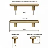 Ручки мебельные Metakor ручка мебельная cordoba, 192мм, черный матовый лак