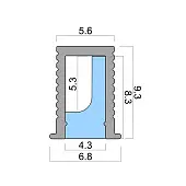 Профиль для светодиодных лент 5мм профиль gls solo 3.0м врезной 0609w для led-ленты с рассеивателем, алюминий