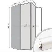 Комплекты складных дверей Raumplus комплект профиля раумплюс s751 для складной двери (1 дверь 2 створки), ширина шкафа до 1000 мм, серебро