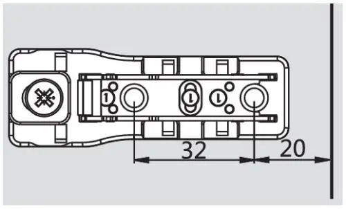 Петли мебельные DTC планка монтажная линейная dtc pivot-star, h2, 3d