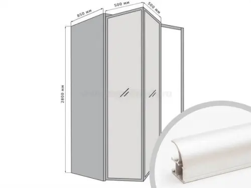 Комплекты складных дверей Raumplus комплект профиля раумплюс s751 для складной двери (1 дверь 2 створки), ширина шкафа до 1000 мм, серебро